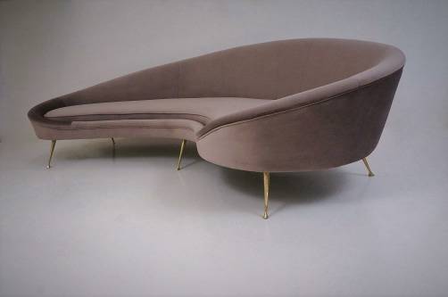 1950`s couch velvet, contemporary Ico Parisi 1950`s style, Italian